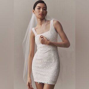 Stunning White Sequin Bridal Dress